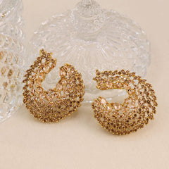 Meher Crescent Stone Earrings