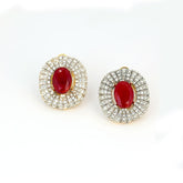 Nooré-Shaam Sapphire Halo Studd Earrings
