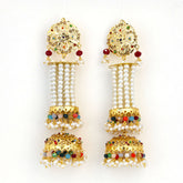 Parizah Pearl Cascade Jhumka Earrings