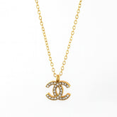 Crystal-Studded Twin C Pendant