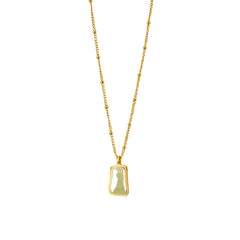 Iridescent Pearl Drop Gold-Plated Pendant