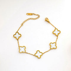 Clover Enamel Charm Bracelet
