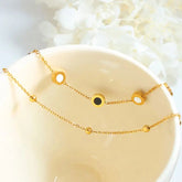 Dual Tone Roman Circle Charm Bracelet