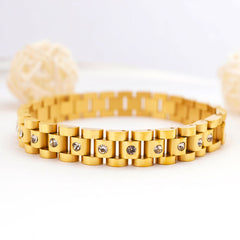 Gold Crystal-Link Bracelet