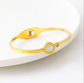 Minimalist Gold Bracelet Crystal Accent