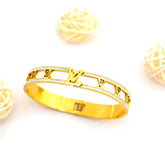 Golden Monogram Statement Bracelet