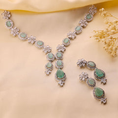 Blush Radiance CZ Crystal Stones Necklace Set