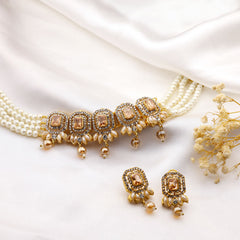 Eternal Aura Pearl & Stone Choker Set