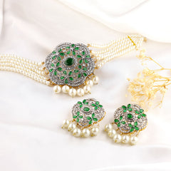 Elysian Bloom Pearl & Stone Choker Set