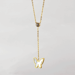 White Fritillaria Butterfly Pendant