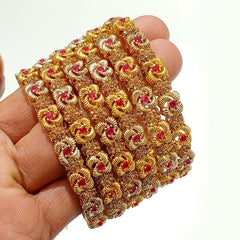 Phoolkari Ruby Accent Bangle
