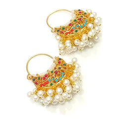 Mehrunisa Pearl Hoop Jhumka Earrings