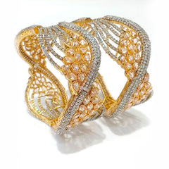 Elaris Dual-Tone Crystal Flow Bangle
