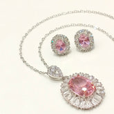 Elowen Oval Stone Statement Pendant Set