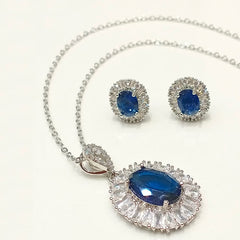 Elowen Oval Stone Statement Pendant Set