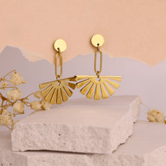 Golden Fanburst Drop Earrings