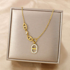 Geometric Link Drop Pendant