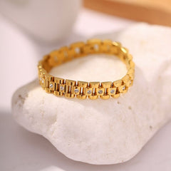 Gold Crystal-Link Bracelet