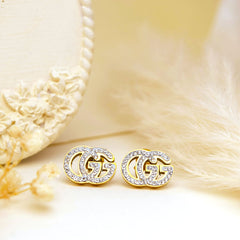 GG-Inspired Crystal Stud Earrings