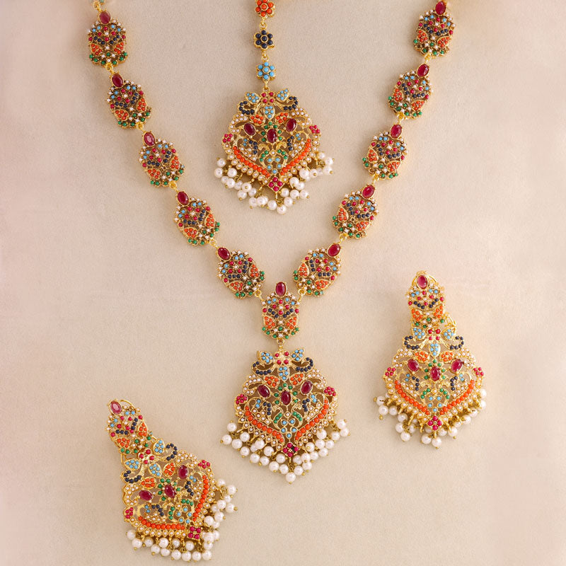 Regal Multicolor Kundan Necklace Set
