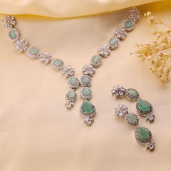 Blush Radiance CZ Crystal Stones Necklace Set