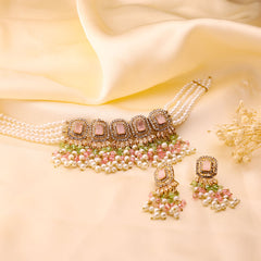 Celestial Bloom Pearl & Stone Choker Set