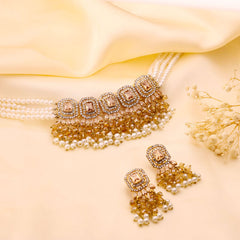 Celestial Bloom Pearl & Stone Choker Set