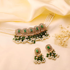 Celestial Bloom Pearl & Stone Choker Set