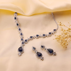 Luna Droplet Crystal Stone Necklace Set