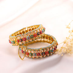 Gulbahar Floral Gold Bangles