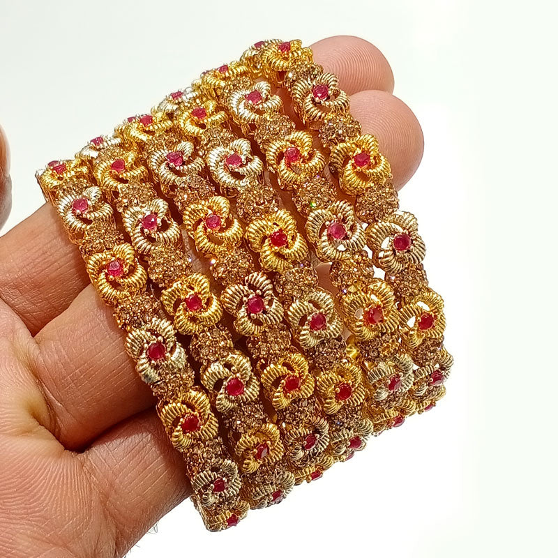 Phoolkari Ruby Accent Bangle