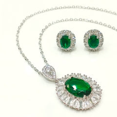 Elowen Oval Stone Statement Pendant Set