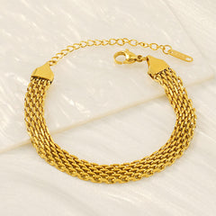 Gold Mesh Chain Bracelet