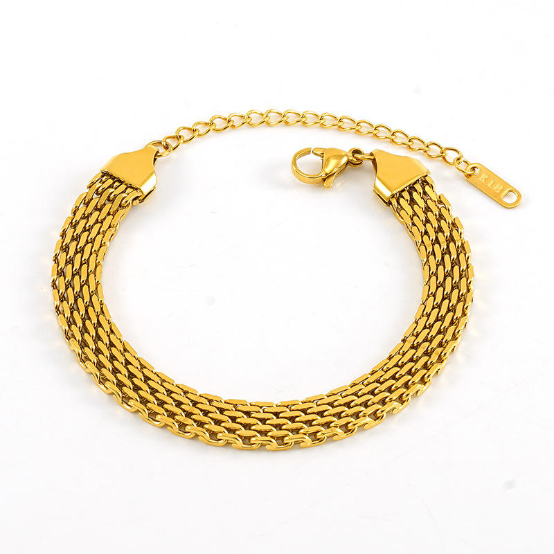 Gold Mesh Chain Bracelet