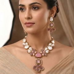 Lunara Blossom Pearl Necklace Set